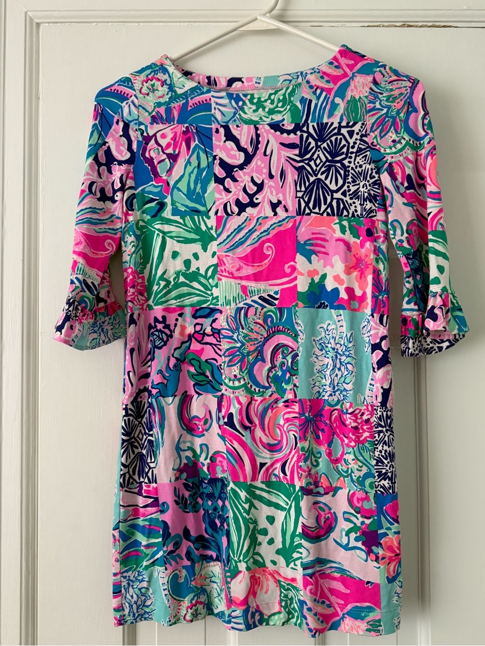 Lilly Pulitzer Girls Mini Sophie Ruffle Dress size Large (8-10) like new